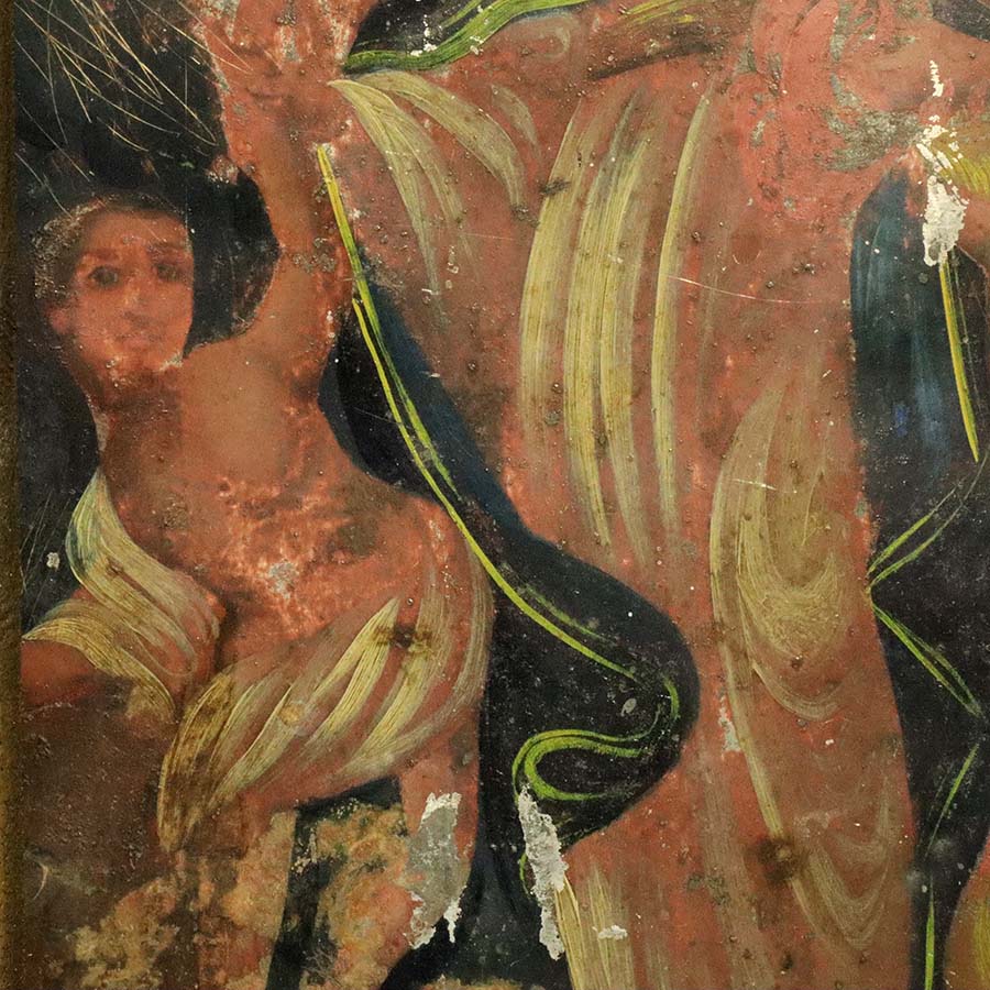 ☆いい楽 特別出品☆イコン「聖母子像」ブリキ メキシコ 19世紀 イコン