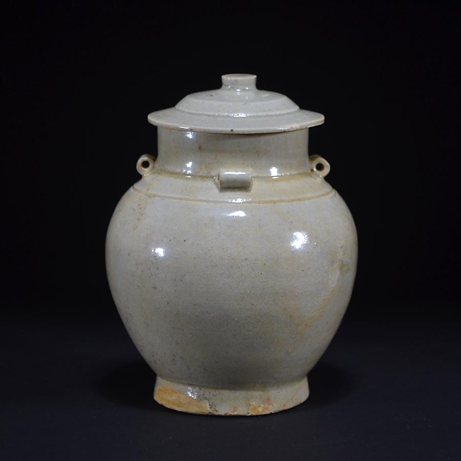 中国美術 宋期 白磁 蓋付壺四耳壺 中国美術 宋 白磁 蓋付壺四耳壺 北宋